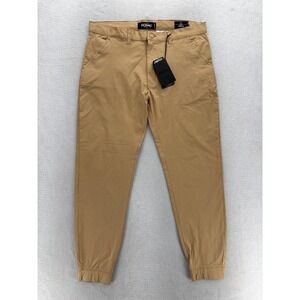 Mossimo Tech Jogger Pants Mens 36x29 Beige Slim Fit Stretch Moisture Wicking NWT
